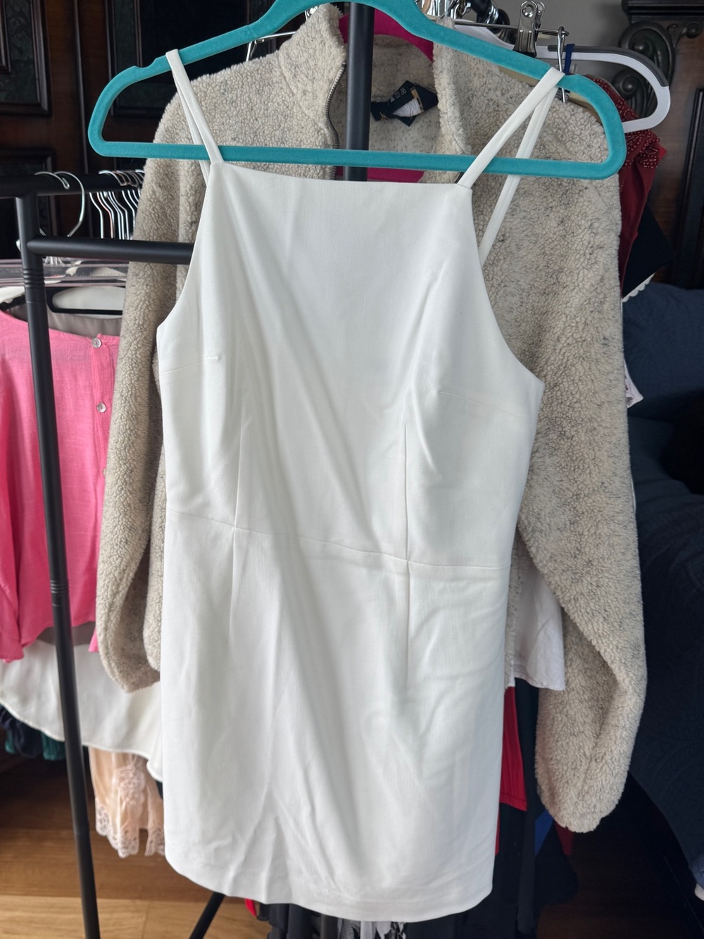 French Connection Summer White Spaghetti-Strap Mini Dress